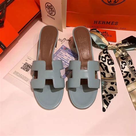 blue hermes sandal|hermes slip on sandals.